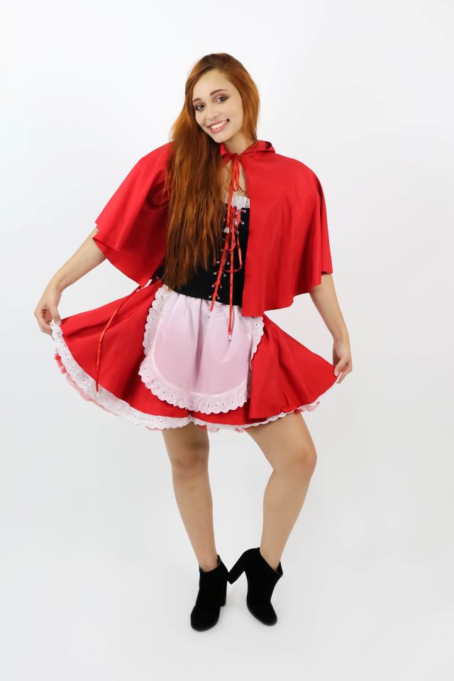 Chapeuzinho Vermelho Corpete e Saia Mais Longa